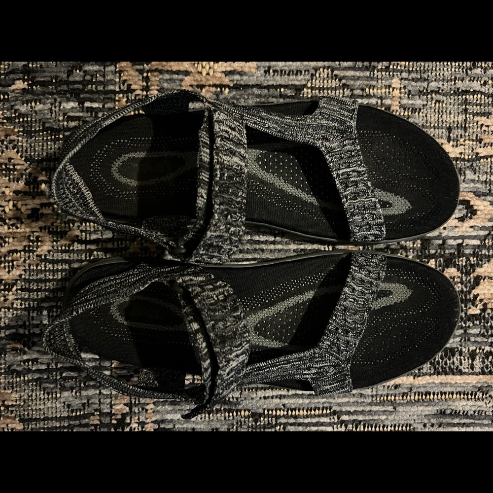 Teva Knit Velcro Sandal Black Gray Women’s Size 10